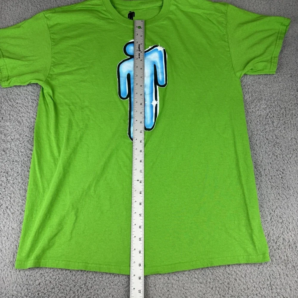 Billie Eilish‎ XL T-Shirt Large Green Blue Logo Music Concert  Classic Sparkle